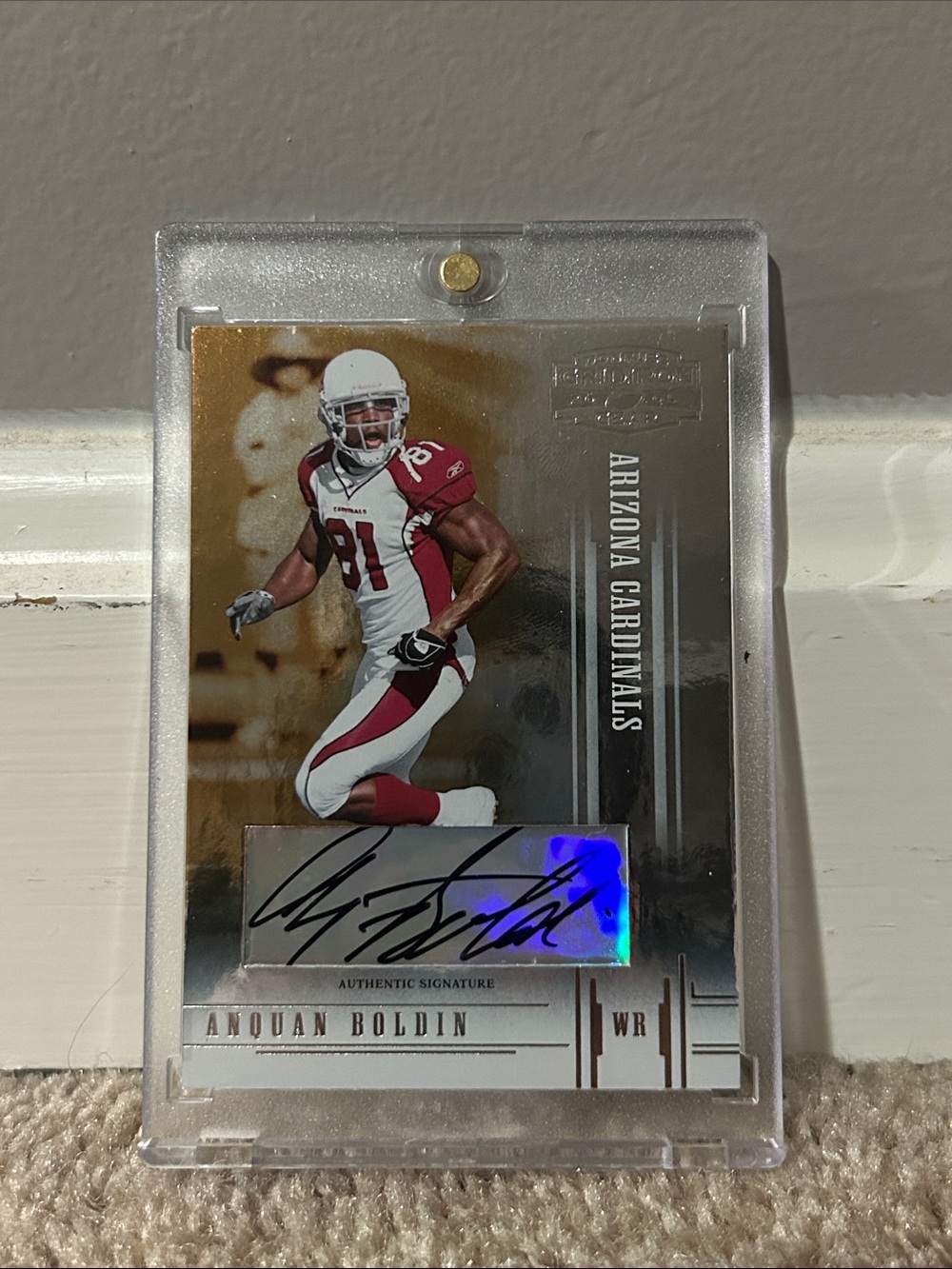 2005 Donruss Playoff Anquan Boldin #6 Authentic Signature numbered 08/46 Card